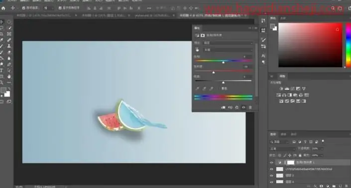 创意合成，合成一种创意的西瓜皮创意效果_www.haoyidiansheji.com