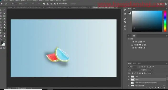 创意合成，合成一种创意的西瓜皮创意效果_www.haoyidiansheji.com