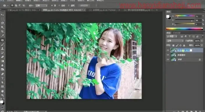 人像修图，给人物制作日式小清新效果照片_www.haoyidiansheji.com