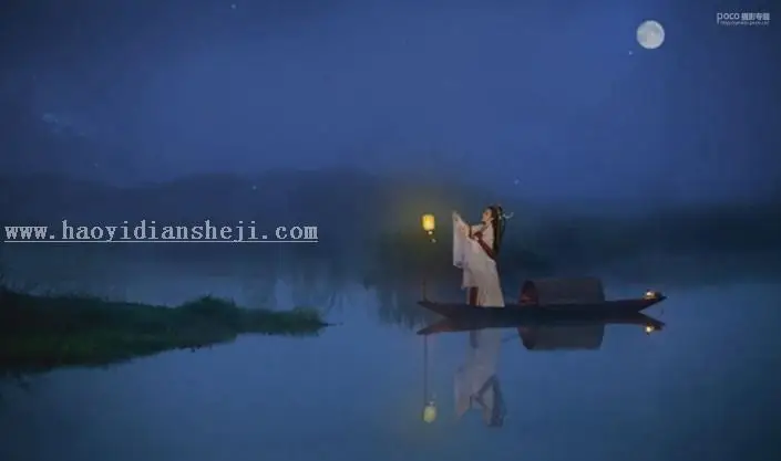 LR调色教程，通过LR把黑背景下拍的古风人像调出梦幻的感觉_www.haoyidiansheji.com