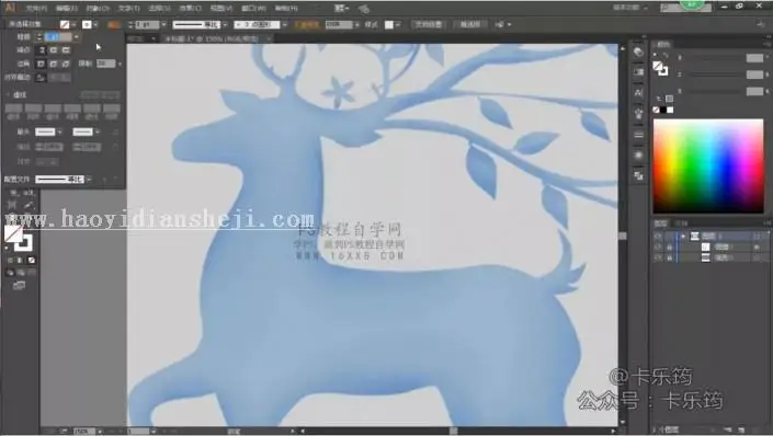 转手绘，用PS加AI制作一只多边形唯美星空鹿_www.haoyidiansheji.com