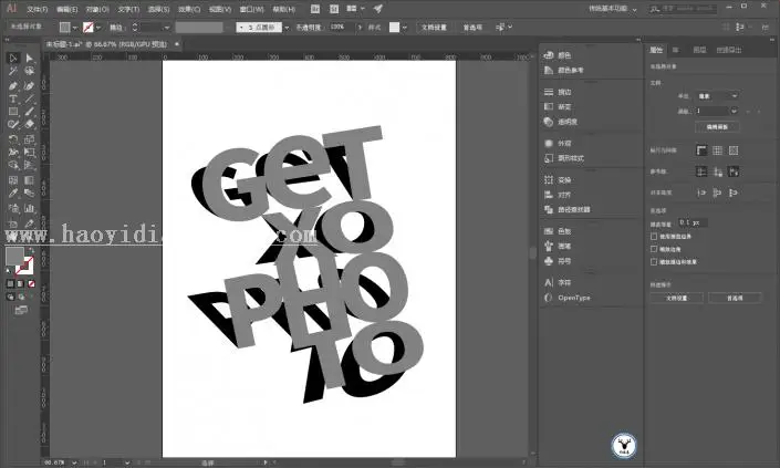海报制作，用PS和AI完成制作一种折纸效果字母海报_www.haoyidiansheji.com