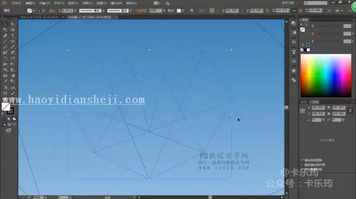 海报设计，用PS结合AI设计一款多边形线条星空海报_www.haoyidiansheji.com