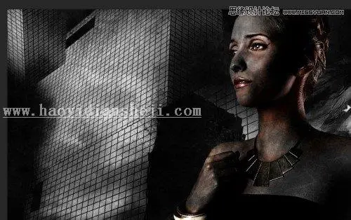 场景合成，通过PS合成城市炫酷人像特效照片_www.haoyidiansheji.com