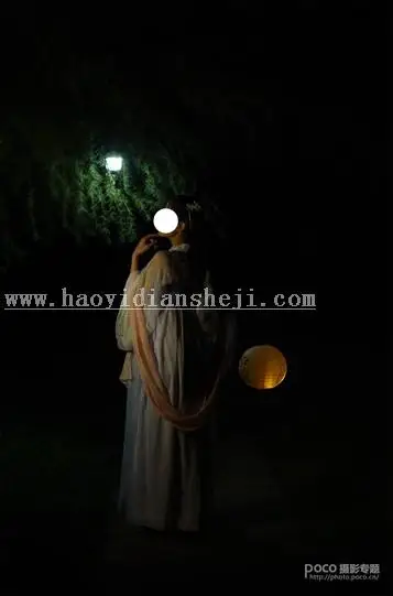 古风写真，通过PS制作夜景古风写真人像_www.haoyidiansheji.com