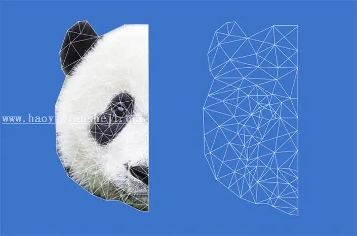 多边形效果，设计多边形熊猫图片_www.haoyidiansheji.com