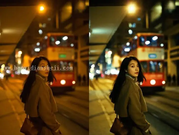 夜景人像，简单实用的夜景调色教程_www.haoyidiansheji.com