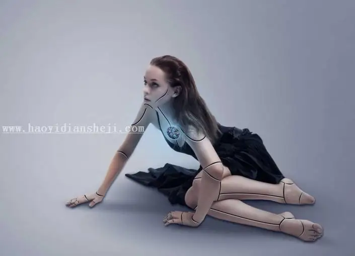 场景合成，用PS合成一个炫酷的机械姬_www.haoyidiansheji.com