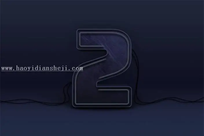 3D字体，用PS制作大气的3D荧光灯字体_www.haoyidiansheji.com