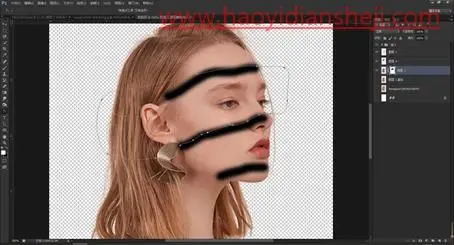海报设计，给人物制作创意十足的切割海报照片_www.haoyidiansheji.com