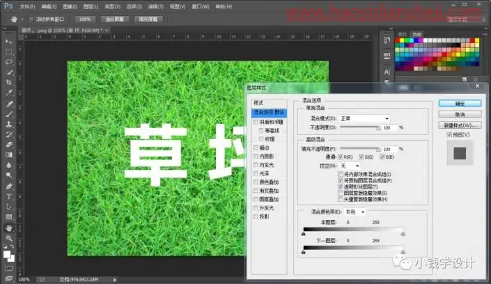 文字制作，制作一款渗透草丛的文字_www.haoyidiansheji.com