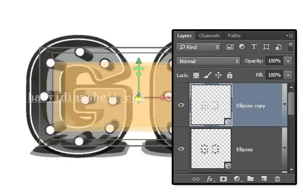 3D功能，用PS中的3D功能制作金属材质的文字_www.haoyidiansheji.com