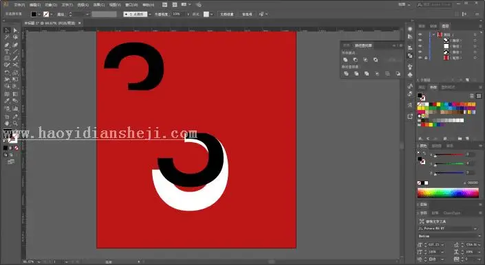 海报教程，用PS制作一款波纹数字海报_www.haoyidiansheji.com
