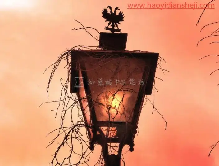 灯光效果，给破败的路灯增加光源效果_www.haoyidiansheji.com