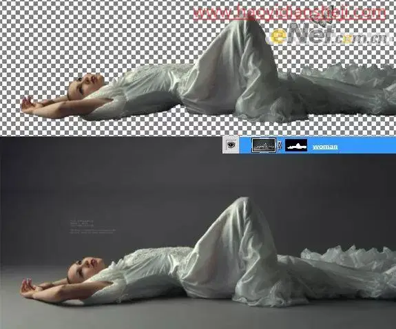 梦幻合成，在ps中合成水中的天鹅与美女的教程_www.haoyidiansheji.com