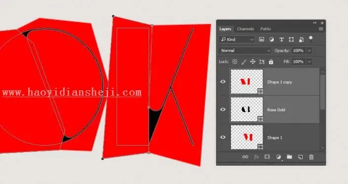 3D功能，通过PS中的3D功能设计大理石玫瑰材质的文字_www.haoyidiansheji.com