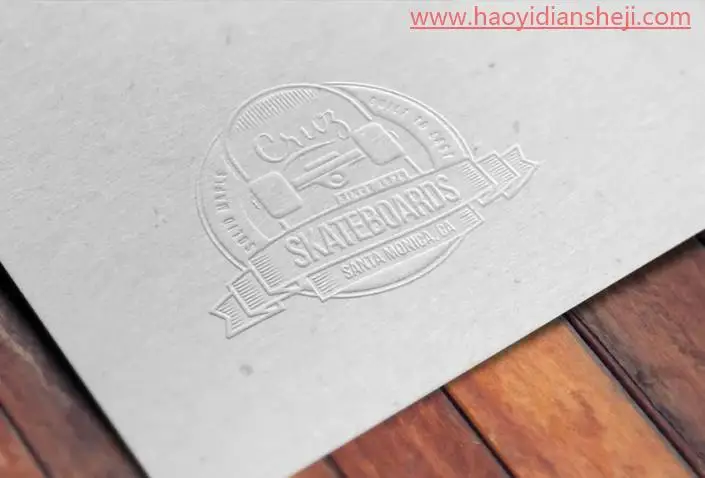LOGO样机，用PS合成一张标志压痕样机_www.haoyidiansheji.com