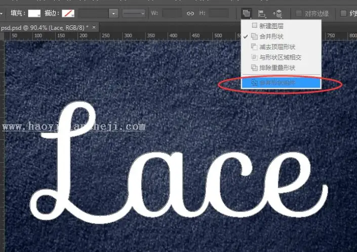 蕾丝字，利用笔刷制作蕾丝花边文字效果_www.haoyidiansheji.com