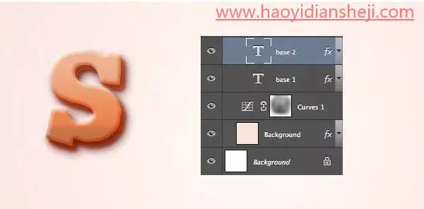 立体字，通过PS设计精美的甜品立体奶油字_www.haoyidiansheji.com