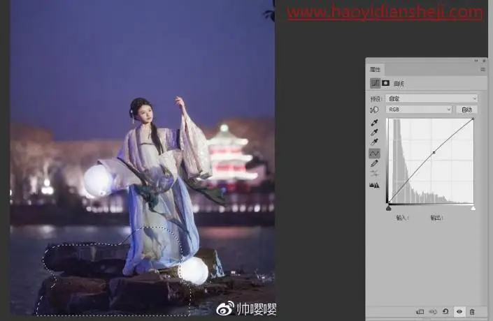 夜景人像，通过LR给夜景古风人像进行修图_www.haoyidiansheji.com