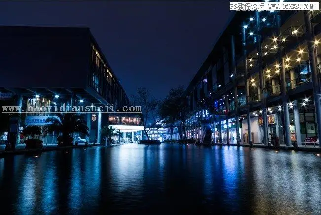 夜景效果，用PS制作浪漫梦幻的城市夜景照片_www.haoyidiansheji.com