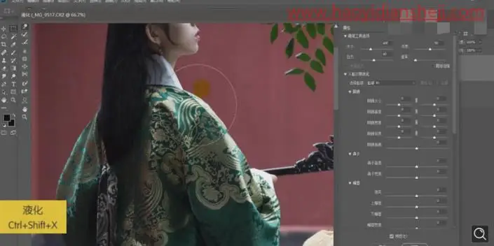 古风后期，古风灯笼夜景氛围人像后期修图_www.haoyidiansheji.com