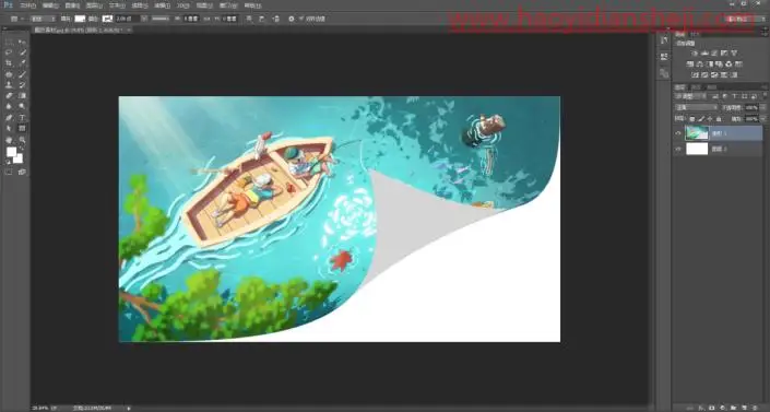 翻页效果，给动漫照片制作翘边效果_www.haoyidiansheji.com