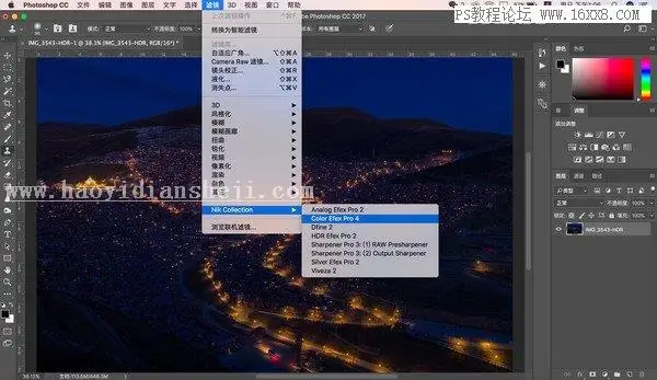 夜景照片，通过PS对夜景照片进行后期修图_www.haoyidiansheji.com