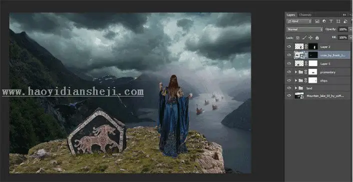 场景合成，在PS里创建一个魔幻瑰丽的场景_www.haoyidiansheji.com