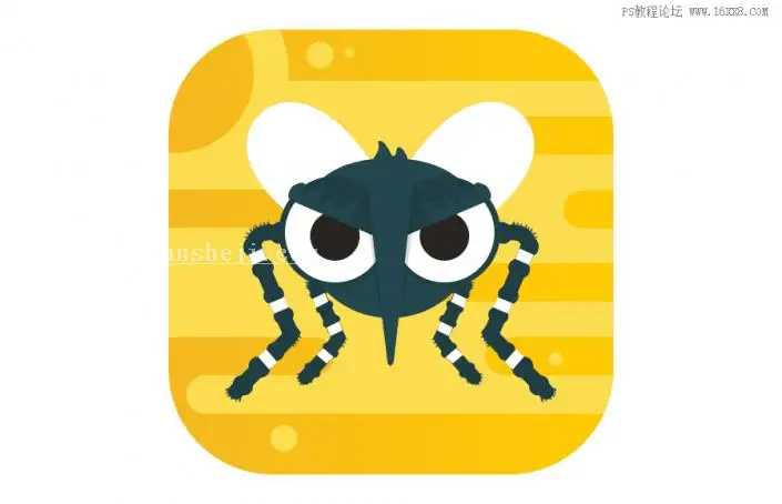图标制作，用PS制作一款由蚊子组成的APP图标_www.haoyidiansheji.com