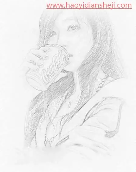 素描效果，快速通过ps把人物转为精细的铅笔素描照片_www.haoyidiansheji.com