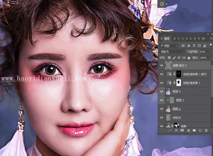 商业修图，用PS给人像进行精细修图_www.haoyidiansheji.com