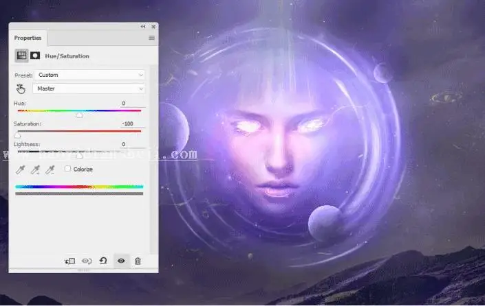 场景合成，用PS合成一个抽象的超现实科幻人物_www.haoyidiansheji.com