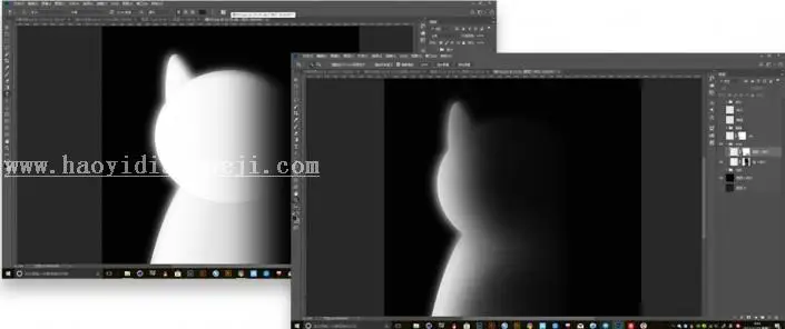 图案绘制，用PS制作颗粒猫咪_www.haoyidiansheji.com