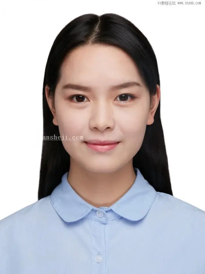 证件照制作，用PS打造甜美柔肤证件照_www.haoyidiansheji.com