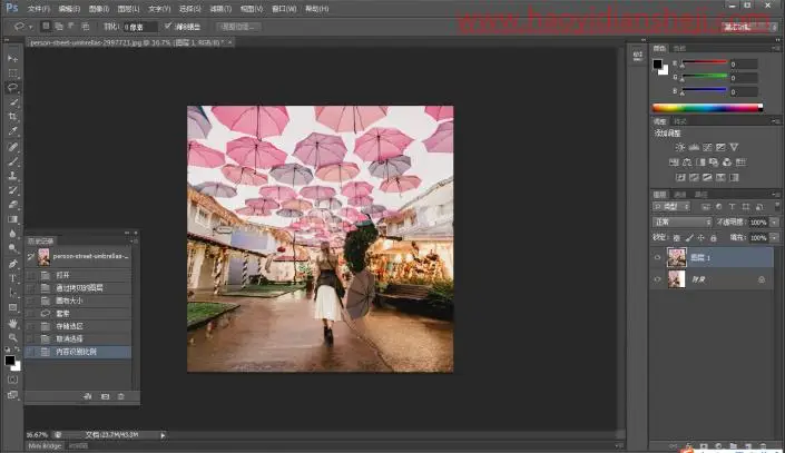 缩放技巧，如何操作才能使照片拉伸不变形_www.haoyidiansheji.com