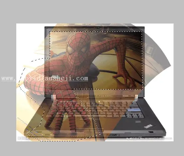 出屏效果，制作蜘蛛侠爬出电脑的出屏效果_www.haoyidiansheji.com