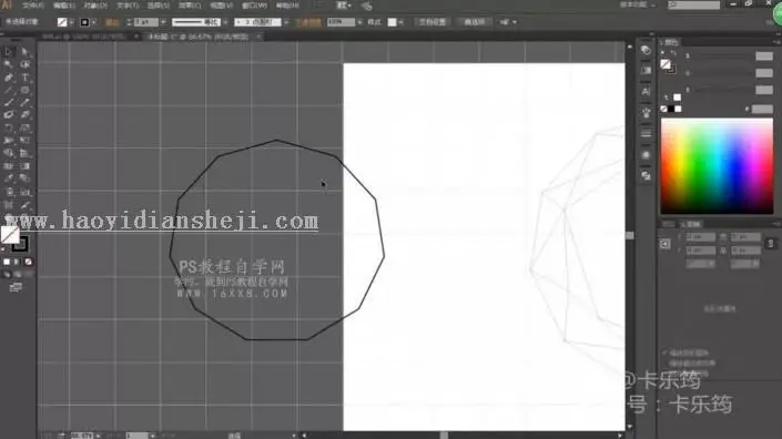 海报设计，用PS结合AI设计一款多边形线条星空海报_www.haoyidiansheji.com
