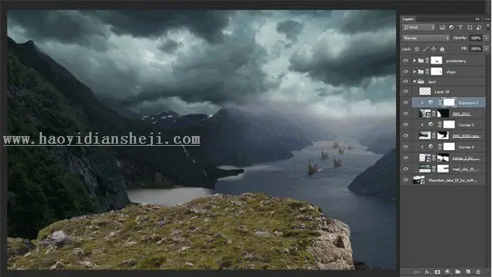 场景合成，在PS里创建一个魔幻瑰丽的场景_www.haoyidiansheji.com