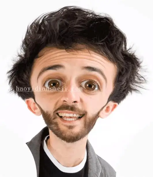 人像恶搞，用PS中的反向美化制作人物头像搞怪表情_www.haoyidiansheji.com