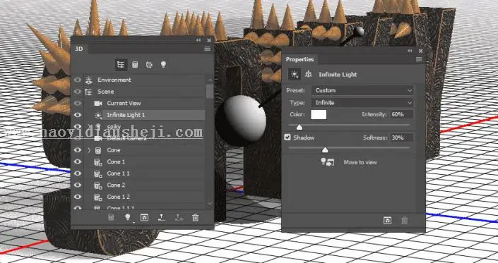 金属字，用PS制作3D效果的金属铆钉文字_www.haoyidiansheji.com