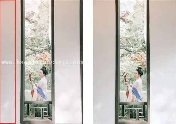 古风照片，通过PS给外景汉服人像制造古典色彩感_www.haoyidiansheji.com