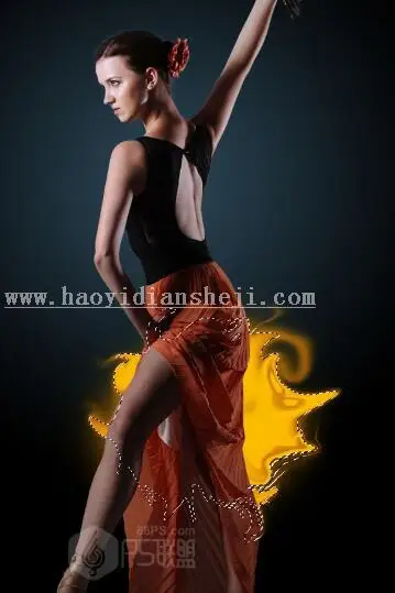 换背景，用PS给普通人物图片添加绚丽的背景效果_www.haoyidiansheji.com