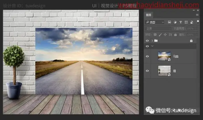 创意合成，制作一张大象从壁画中走向现实的场景_www.haoyidiansheji.com