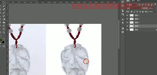 产品修图，给项链玉叶子吊坠进行精修_www.haoyidiansheji.com