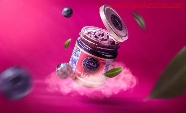 食品美工，超详细的蓝莓果酱美工教程_www.haoyidiansheji.com