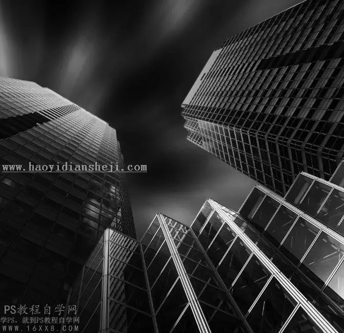 黑白照片，明度建筑后期教程_www.haoyidiansheji.com