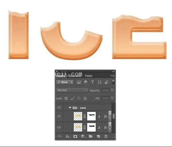 饼干字，用ps创建一个令人垂涎欲滴的冰淇淋文字_www.haoyidiansheji.com