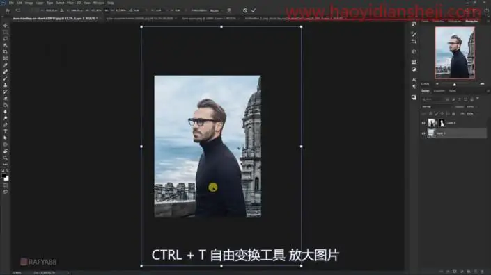 创意合成，制作从人头顶飞出漂亮的蝴蝶的奇妙场景_www.haoyidiansheji.com