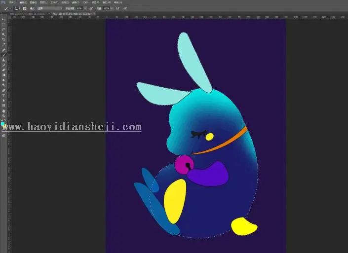 插画制作，绘制治愈系流光类插画照片_www.haoyidiansheji.com